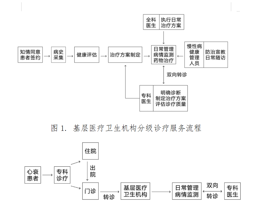 心力衰竭分級診療重點(diǎn)任務(wù)及服務(wù)流程圖 